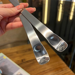 Internet Celebrity Spoon Cheese Stainless Steel Cake Spoon Household High-looking Ice Cream Spoon Long Handle Dumpling Filling Spoon Dessert Spoon