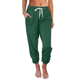 Spring and Summer 2024 New Women's Amazon European and American Women's Cross-border Casual Loose Pocket High Waist Cropped Pants for Women