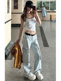 American Vintage Hot Girl Caught Pants Jeans Women's 2024 Winter New High Waist Straight Loose Slimming Wide Leg Pants