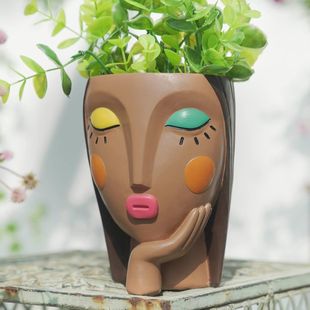 Cross-border New Creative Girl Flower Pot Resin Crafts Ornaments Garden Decorations Home Ornaments Gifts