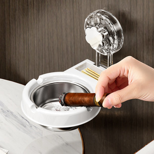 Suction cup wall-mounted wall-mounted creative wall-mounted household bathroom ashtray ashtray toilet stainless steel toilet