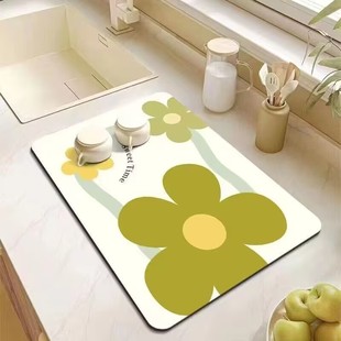 Коврик для кухонной столешницы Мягкая диатомовая грязь Настольный Впитывающий Коврик Подставка для ванной комнаты Мытье стола Раковина Противоскользящий сливной коврик