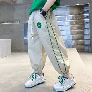 Boys' spring pants 2024 new medium and large children's summer trendy sports pants boys' spring and summer fashionable sports pants