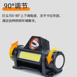 led strong light headlight mini rechargeable small waterproof astigmatism cob headlight outdoor night fishing light multifunction headlight