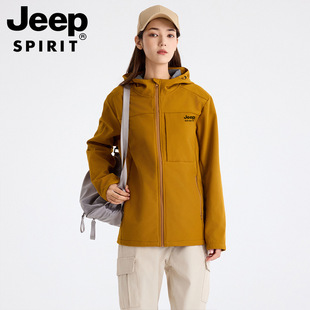 JEEP SPIRIT куртка для мужчин и женщин, бархатная ветрозащитная водонепроницаемая наружная горная теплая куртка мягкая оболочка