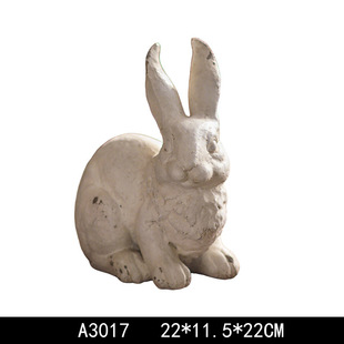 Vintage Old Resin Rabbit Ornaments New Home Living Room Decorations Rabbit Year Zodiac New Year Celebration Gift Mascot