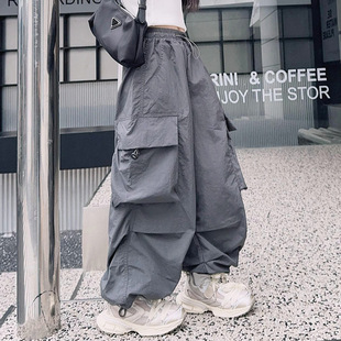 Girls' Pants Summer Thin Children's Summer 2024 New American Quick-drying Overalls Big Children's Loose Wide-leg Pants