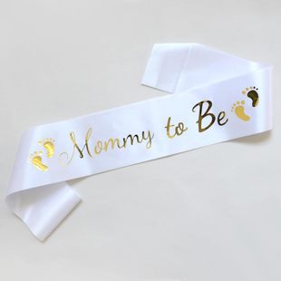 Mummy to be Etiquette Belt Decoration Mommy to be Bronzing Ribbon Shoulder Strap