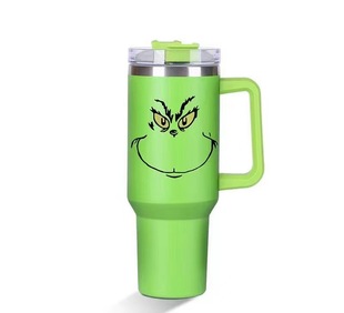 Car Cup Car Cup 40oz Автомобиль Ice Ba Cup из нержавеющей стали Изоляция Большой емкости Гринч 5D Рождественская серия всасывание