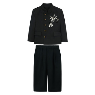 Boys' Suit Dress Spring New Children's Chinese-style Vertical Collar Retro Chinese-tux National Style Hanfu Performance Dress