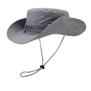 Mountain Drawstring Large Eaves Fisherman's Hat Hiking Sunshade Sunscreen Western Cowboy Hat Outdoor Mountaineering Cotton Fishing Hat