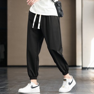 Pants men's 2024 new spring and summer pants men's sports pants ice silk pants men's pants running wholesale