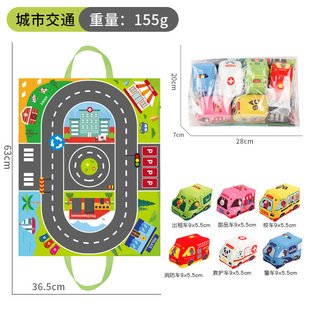 Cross-border hot sale two-in-one storage bag game blanket baby toy cloth car animal with ringing paper BB device educational toys