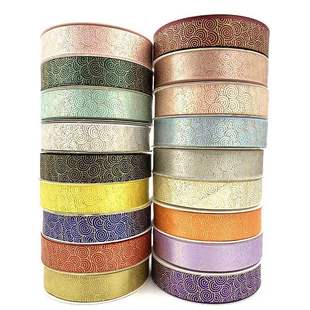 2.5mm Laser Bronzing Mechanical Gear Poker Card Bar Ribbon Handmade DIY Polyester Ribbon Packaging Ribbon