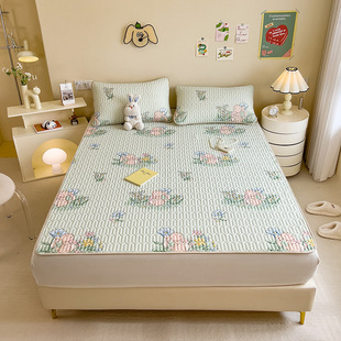Summer Latex Mat Three-Piece Set Ice Silk Bed Sheet Foldable Non-Slip Cool Soft Mat Air-Conditioned Mat Dormitory Mattress