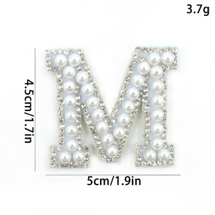 Cross-border hot sale 26 Pearl stickers clothes rhinestone rhinestone clothing bag decorative materials diy cloth stickers
