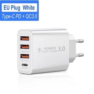 New 3USB + TYPE-C multi-port charger PD US gauge European gauge Power Adapter 4 charging head