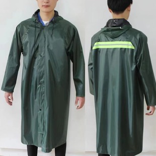 Raincoat Long Full Body Rain-proof Adult Hooded Canvas Thickened Wear-resistant Men's Outdoor One-piece Oxford Cloth