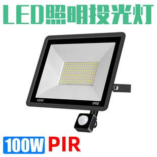 Qiairun Lighting LED projection lamp outdoor waterproof flood lamp 50W20W bright garden square induction wall lamp 10W