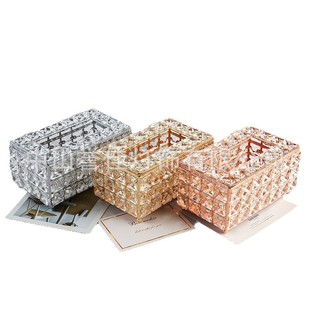 European-style Crystal Tissue Box Internet Celebrity Explosive Paper Box Household Creative Gift Living Room Coffee Table Desktop Storage Box
