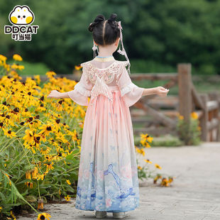 Юбка в старинном стиле Hanfu, летняя детская одежда, женский костюм Тан в китайском стиле, детский старинный стиль, супер фея, принцесса Хан