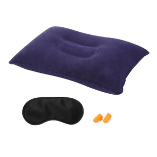 Portable travel pillow adult neck pillow flocking inflatable pillow outdoor inflatable pillow three-piece wholesale