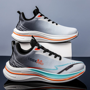 2025 Men's Spring and Summer Ultra Light Running Shoes Foreign Trade Flying Woven Men's Shoes New Soft Bottom Shock Absorption Casual Breathable Men's sneaker
