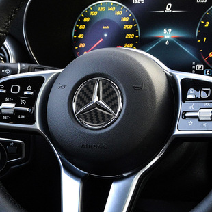 Подходит для Mercedes-Benz BMW Audi Mazda Volkswagen Lingzhi автомобиль рулевое колесо из углеродного волокна логотип автомобиля Настоящее углеродное волокно декоративные наклейки
