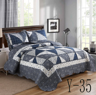 Wholesale ground linen quilt bed three-piece set Pujiang quilt tile quilt air conditioning quilt