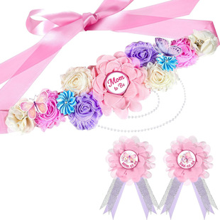 baby shower mother-to-be flower belt mom to be corsage badge decorative props