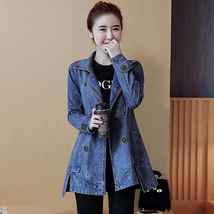 2020 Spring and Autumn New Denim Coat Women's Mid-length All-match Korean-style Slimming Loose Casual Coat