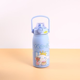 Cross-border Explosions Large Capacity Sports Pot Stainless Steel Thermos Cup with Blow Lid Portable Pot with Straw Outdoor Water Cup