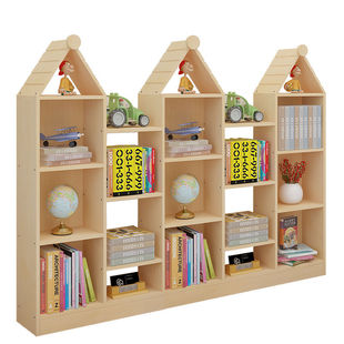 Free combination solid wood bookcase pine children's creative bookshelf Castle cabinet kindergarten shelf display cabinet