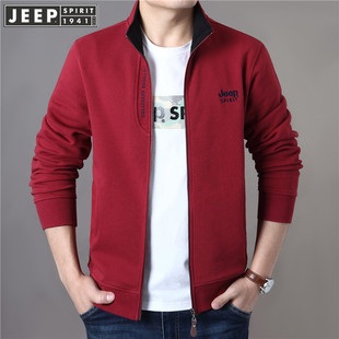 JEEP JEEP Spring and Autumn Knitted Sweater Men's Cotton Collar Men's Casual Sports Jacket Loose Top 6128