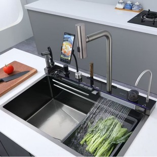 New Mobile Phone Holder Sink New Whale Shark Sink Stainless Steel Vegetable Washing Basin Stainless Steel 304 Sink Large Single Sink