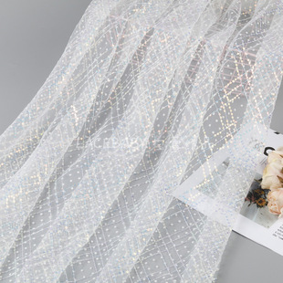 Mesh Sequin Lace Fabric lacefabric Fashion Plaid Fabric Embroidered Fantasy Dress Heavy Duty Dress