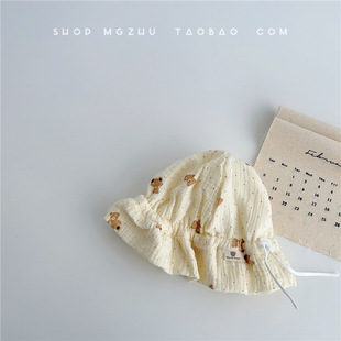 Baby Hat Spring and Summer Thin Newborn Sun Hat Baby Gauze Fetal Hat Male and Female Baby Fisherman Hat