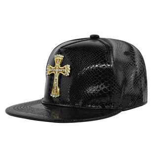 New spot wholesale cap cross-border Amazon PU board coin baseball cap personality skull hip-hop flat eaves