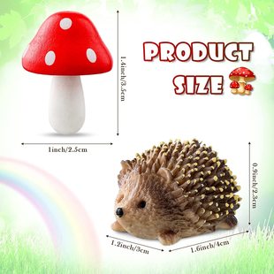 garden accessories resin hedgehog and wood mushroom miniature garden accessories fairy garden bonsai micro landscape