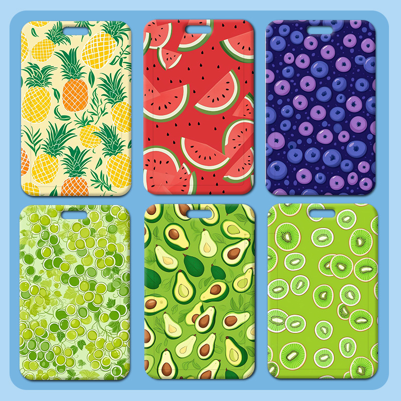 Fruit lemon card set wholesale plastic slide student school card meal card badge small cartoon work card card set access control