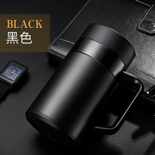 Men's handle seamless liner office vacuum cup 304 stainless steel tea cup gift double-layer vacuum desktop water Cup