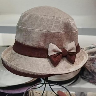 Spring and Summer 2025 Women's Middle-aged and Old-aged Ancient Fisherman Hat Sunshade Fashion Casual Sun Protection Cloud Yarn Pot Hat Mother Cloth Hat