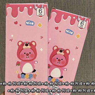 loopy press pen niche pen high-looking pink sausage pen black high-looking cute gel pen girl heart st head 1