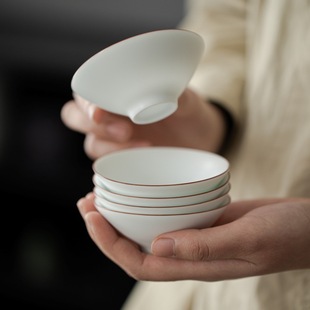 Матовый Глянец Белая чашка Bouga Master Cup Чайная чаша Держатель для чая Одиночная чашка Чайная чашка Dingyao Керамическая дегустационная чашка Чайный набор Кунг-фу
