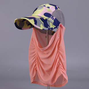 New summer sunshade baseball cap face gauze breathable detachable foldable suit sports duck tongue hat tide