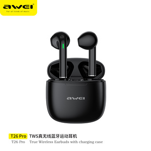AWEI новая TWS Bluetooth-гарнитура T26Pro половина-ухо HiFi качество звука Bluetooth 5,3 шумоподавление Спорт