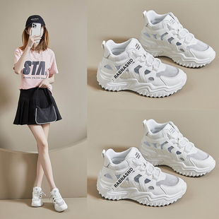 Korean Style New Torre Shoes Women's 2025 Summer Hollow Breathable Student sneaker Casual Shoes Thick Sole Increased Z307