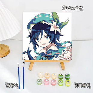 Digital oil painting diy children hand coloring painting birthday gift cartoon animation oil paint decorative painting wholesale