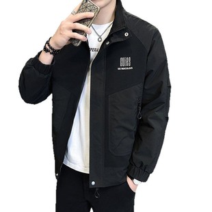 2025 men's new coat spring and autumn collar jacket casual trend handsome coat tooling a generation of hair