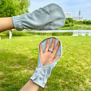 Summer driving sun protection gloves outdoor riding loose anti-ultraviolet anti-slip touch screen breathable quick-drying short gloves
